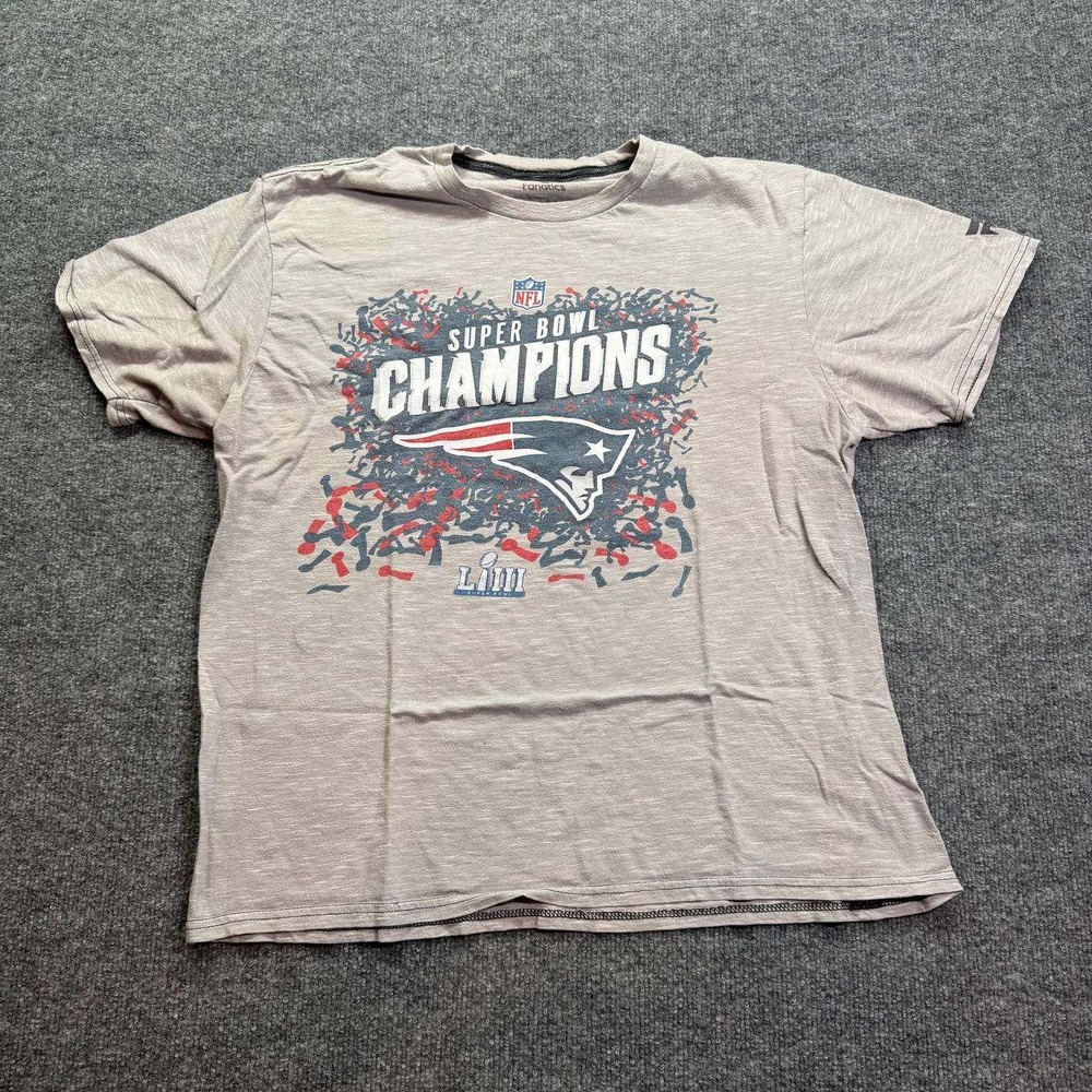 Fanatics Super Bowl LIII Champions T Shirt Mens Large Gray Fanatics NFL Football